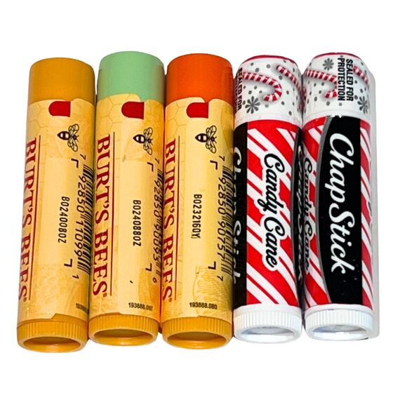 Lot of 5 Lip Balms‎ – Burt’s Bees & ChapStick – Assorted Flavors (New & Sealed) - Picture 2 of 5